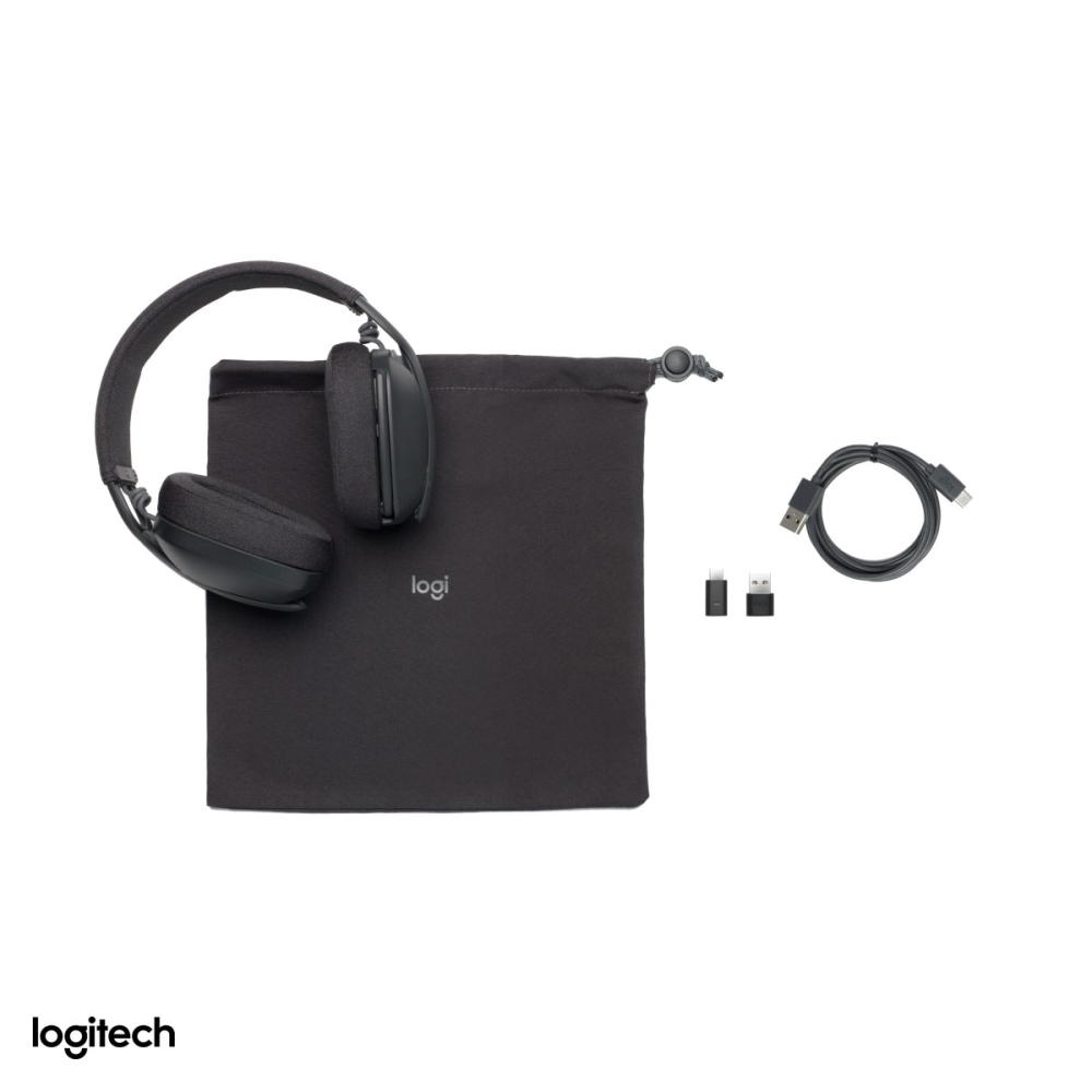 Casti wireless over-ear Logitech Zone Vibe Wireless UC, Bluetooth 5.2 cu receptor USB-C si adaptor USB-A, pana la 20 h ascultare, doua microfoane, grafit, 981-001199 [5]