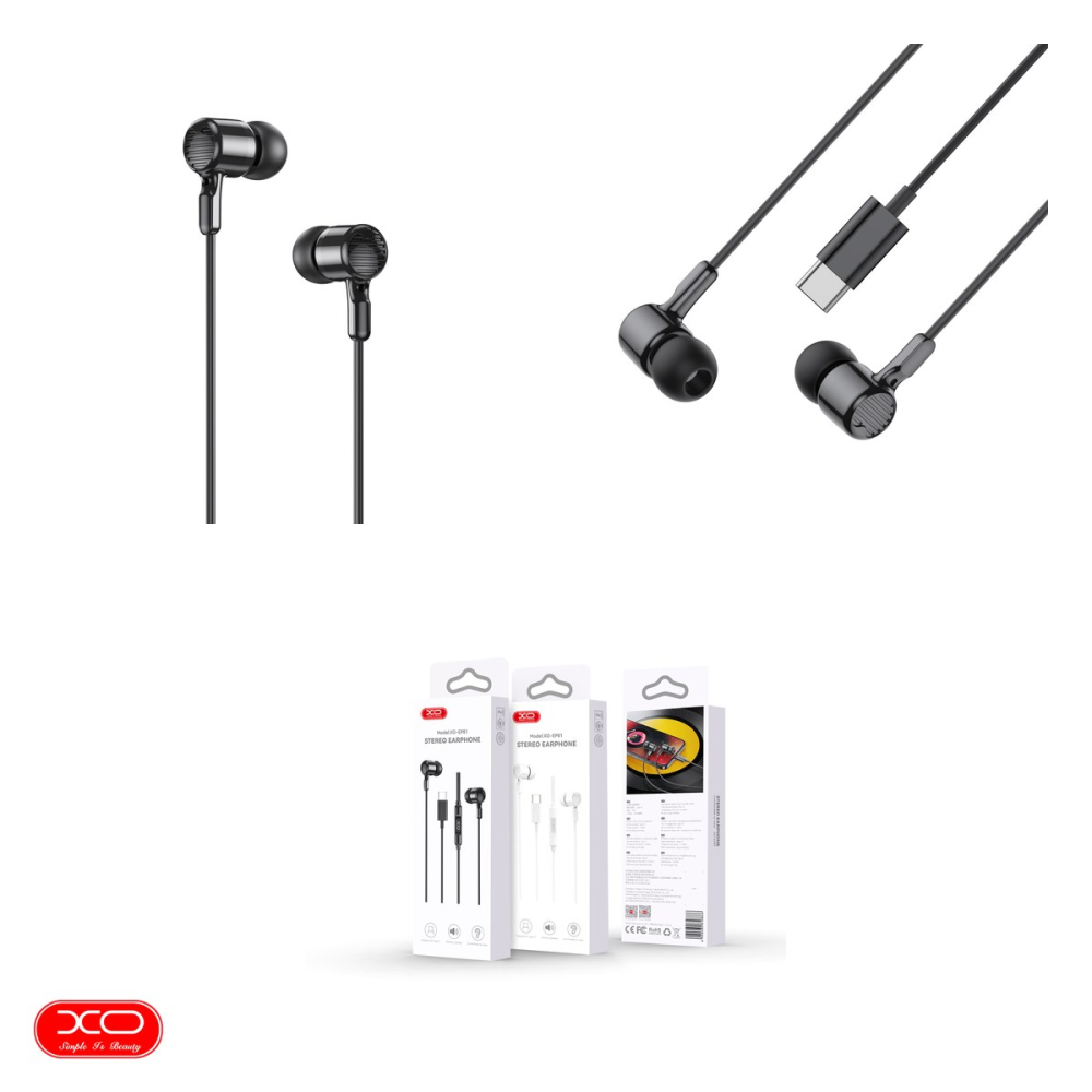 Casti XO cu fir EP81 USB-C, cablu 1.2m, Negru [4]