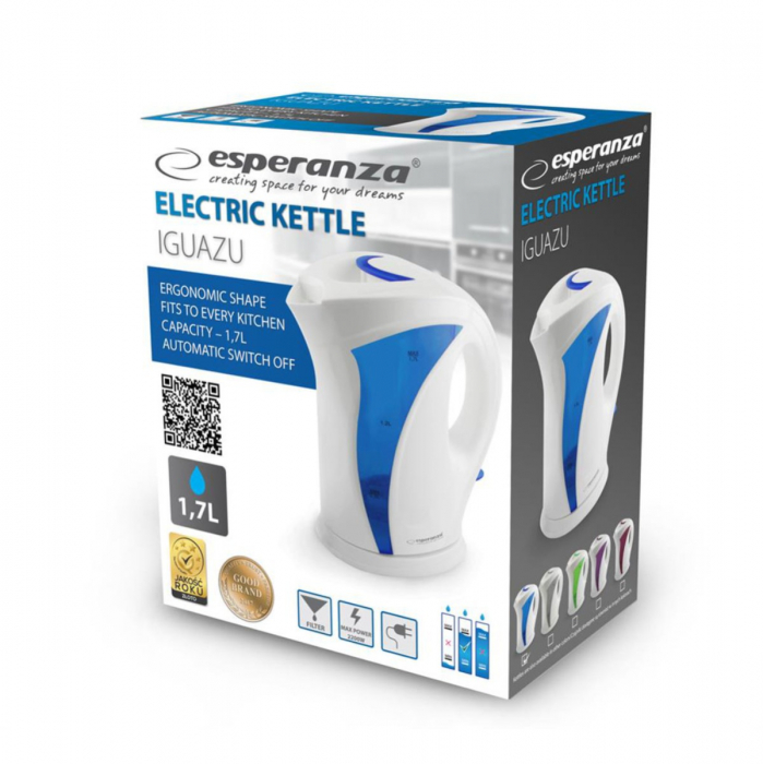 Ceainic electric Esperanza EKK018B Iguazu, 1,7 l, Alb [2]