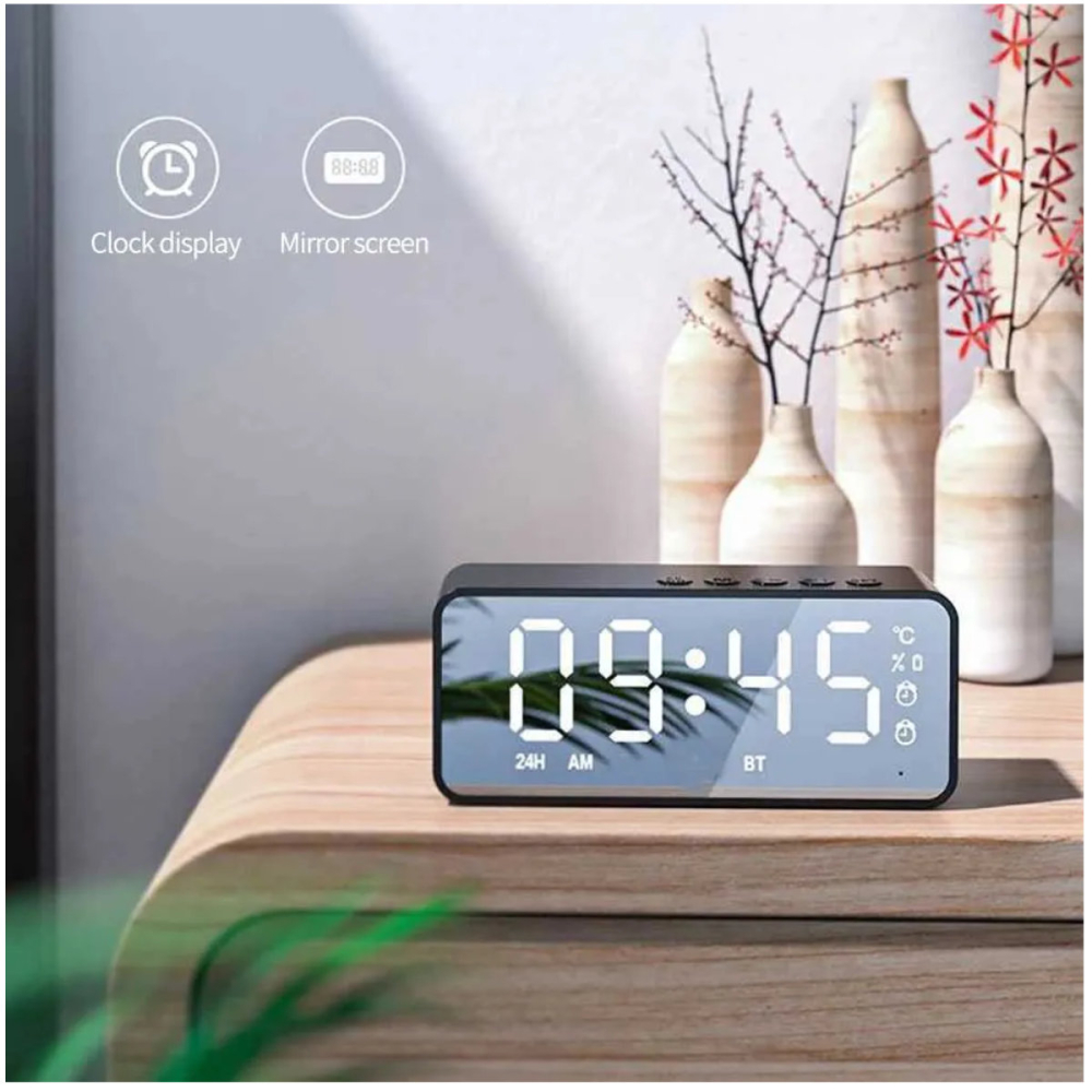 Ceas de Birou cu afisaj LED, SCL-01FM-S cu Radio FM, Difuzor Bluetooth 5.2, Alarma si Termometru [3]