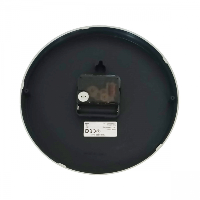 Ceas de perete silentios, cu design simplu, diametru 20 cm, afisaj analogic, cadran alb, fond alb [3]