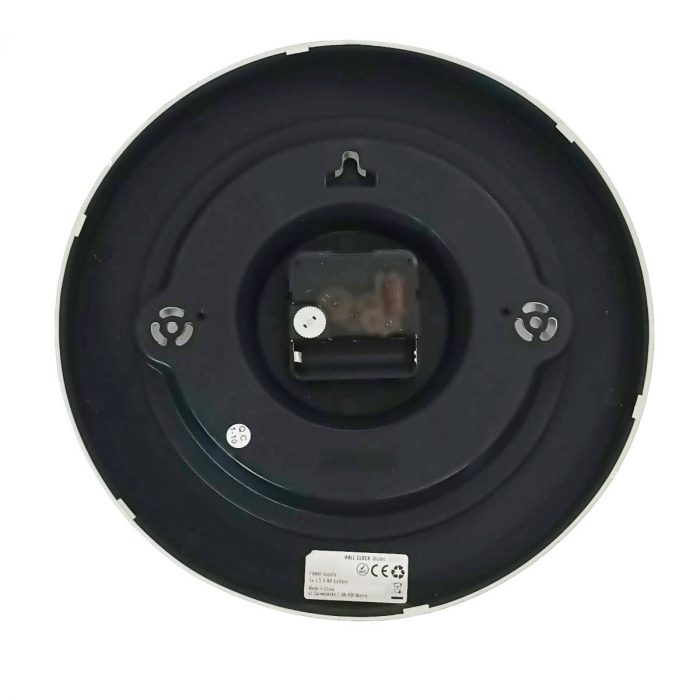Ceas de perete silentios, cu design simplu, diametru 25 cm, afisaj analogic, cadran alb, fond alb [4]