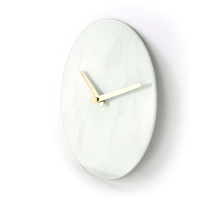 Ceas decorativ de perete Platinet Marble 44871, cadran din marmura imitativa si sticla, 250x250x35mm [2]