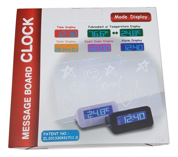 Ceas digital cu panou mesaje alb 4 port usb 19x18.5x6.5 cm [2]