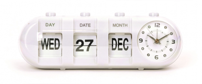 Ceas Platinet cu calendar si alarma ,Alb , January (27x10x9 cm) [3]