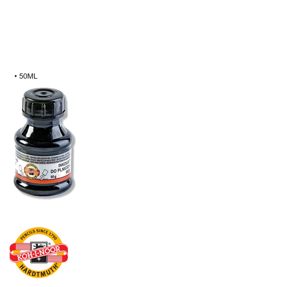 Cerneala neagra pentru stilou Koh-I-Noor, 50 ml, recipient plastic rezistent [3]