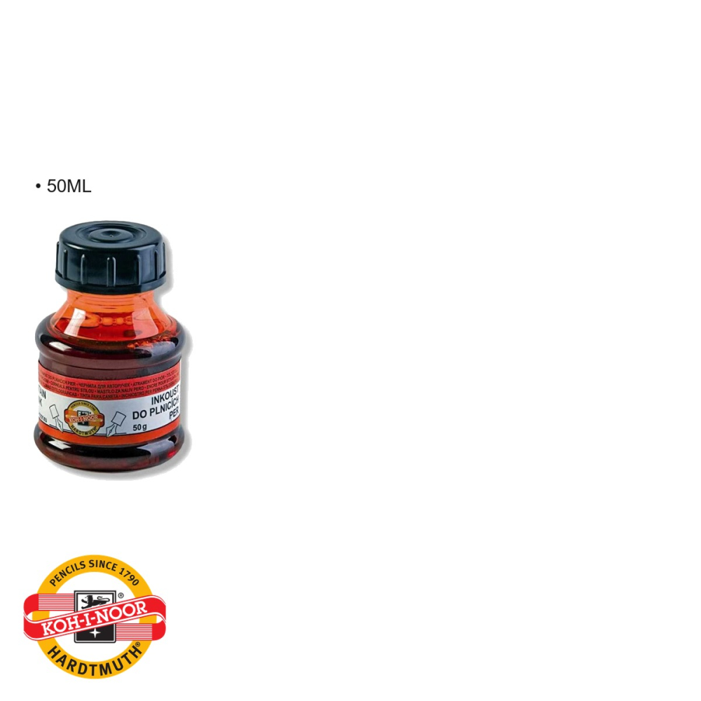 Cerneala rosie la calimara Koh-I-Noor, 50 ml, pentru stilou, recipient plastic rezistent [3]