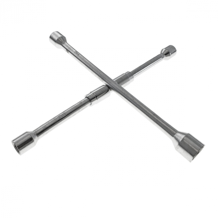 Cheie cruce pentru roti auto, capete hexagonale tubulare de 17, 19, 21, 23 mm, 2 brate pliabile, lungime 375 mm [6]