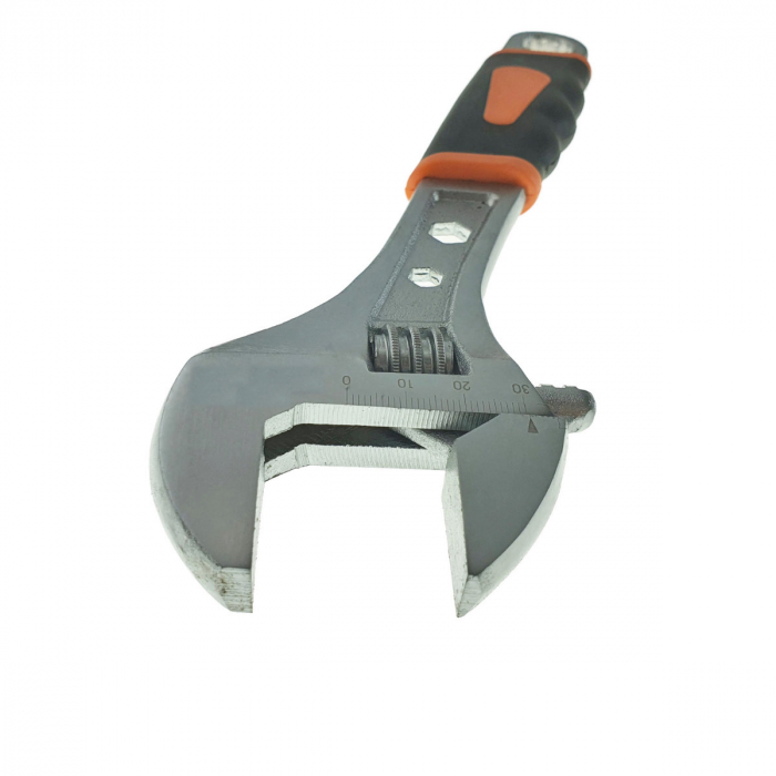Cheie reglabila 260mm, cu scala 30mm , cu 2 chei fixe de 5.5 si 10mm si cheie inelara dreapta de 18mm, cu maner izolat [4]