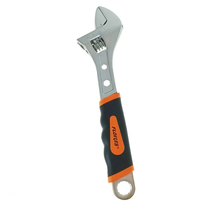 Cheie reglabila cu maner izolat, 12 inch-310mm, deschidere de 35mm, Flores 10170, cu 2 chei fixe de 5.5 si 10mm si cheie inelara dreapta de 18mm, neagra [4]