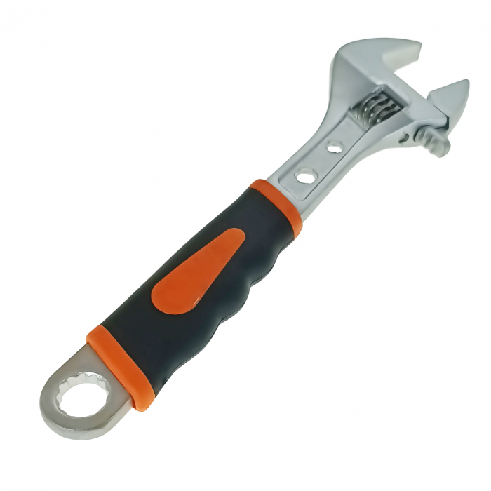 Cheie reglabila cu maner izolat, 12 inch-310mm, deschidere de 35mm, Flores 10170, cu 2 chei fixe de 5.5 si 10mm si cheie inelara dreapta de 18mm, neagra [3]