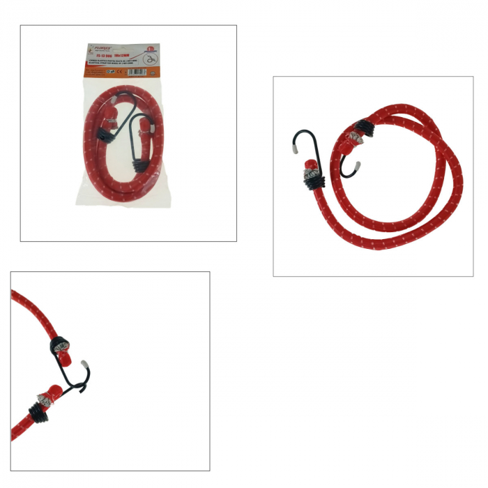 Chinga elastica FS-13906, 12mm X 100cm, pentru ancorare si fixare, uz general, rosie [3]