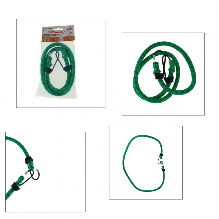 Chinga elastica FS-13906, 12mm X 100cm, pentru ancorare si fixare, uz general, verde [3]