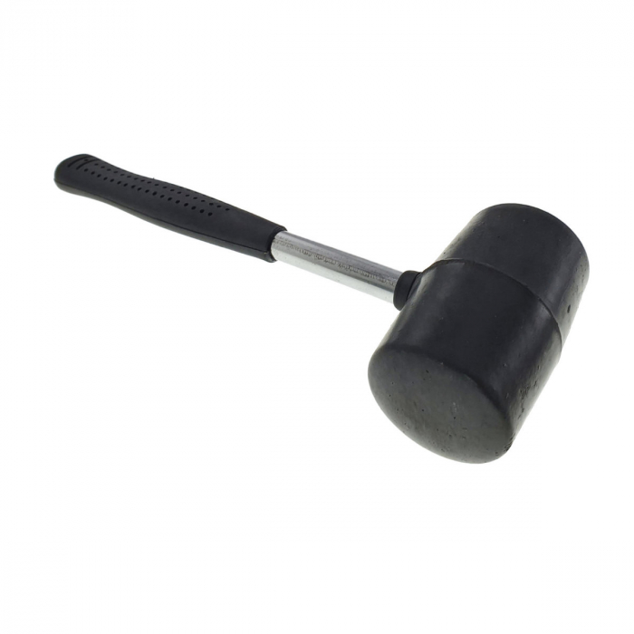 Ciocan de cauciuc negru, 300 g, cu maner metalic izolat, anti-alunecare [5]