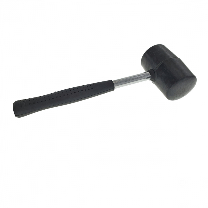 Ciocan de cauciuc negru, 300 g, cu maner metalic izolat, anti-alunecare [2]
