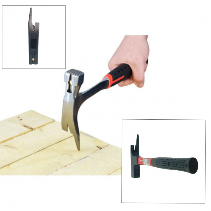 Ciocan dulgher, 600g, coada din fibra de sticla, lungime maner 270 mm, Top Tools 02A912, rosu cu negru [4]
