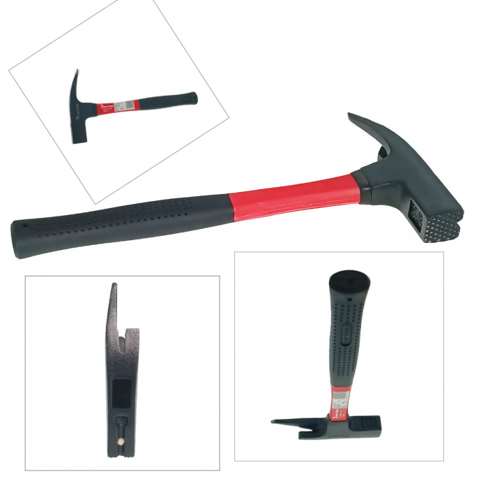 Ciocan dulgher, 600g, coada din fibra de sticla, lungime maner 270 mm, Top Tools 02A912, rosu cu negru [5]