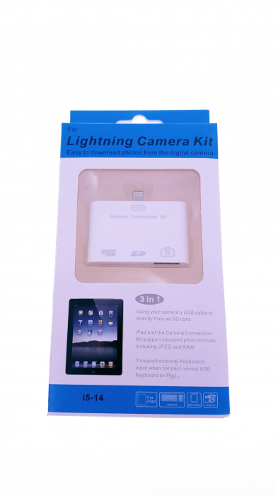 Cititor Carduri 5in 1 pt.ipad 4 /ipad mini special pentru transfer de poze , portul USB suporta tastatura externa [5]