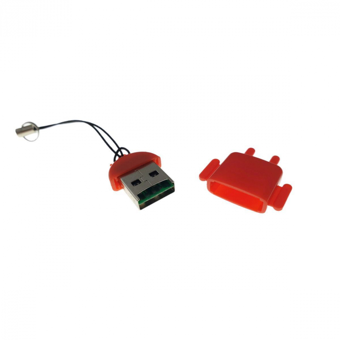 Cititor carduri microSD,Android CRA01B, USB 2.0,  rosu [3]