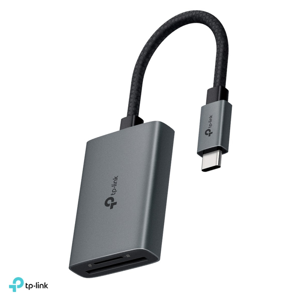 Cititor de carduri SD si microSD TP-Link UA430C, USB 3.0 Type-C, UHS-I pana la 200 MB/s, carcasa din aluminiu, cablu impletit, gri, UA430C [1]