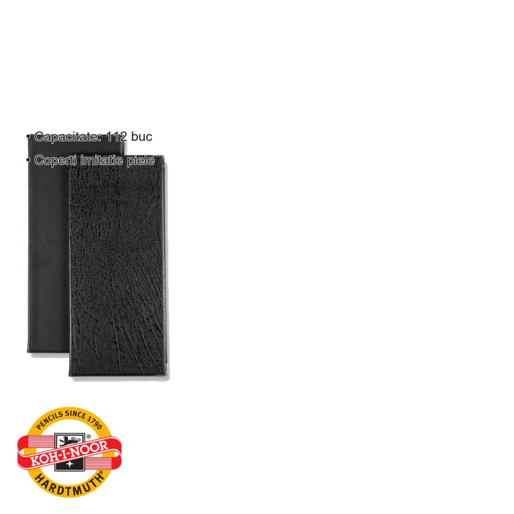 Clasor carti de vizita Koh-I-Noor, coperta imitatie piele, capacitate 112 bucati, fara coltar [3]