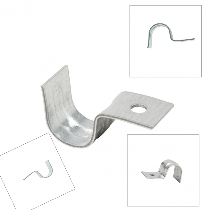 Clema metalica pentru prindere cablu, diametru 17 mm, otel zincat galvanic, argintie [4]