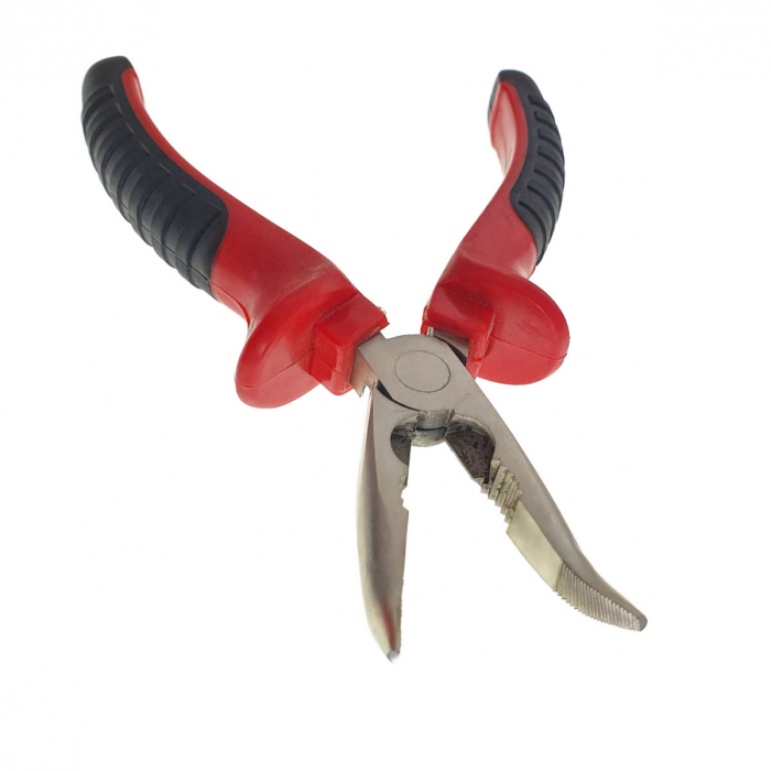 Cleste cu varf ascutit indoit, manere izolate, cu prindere antialunecare, lungime 160mm [4]