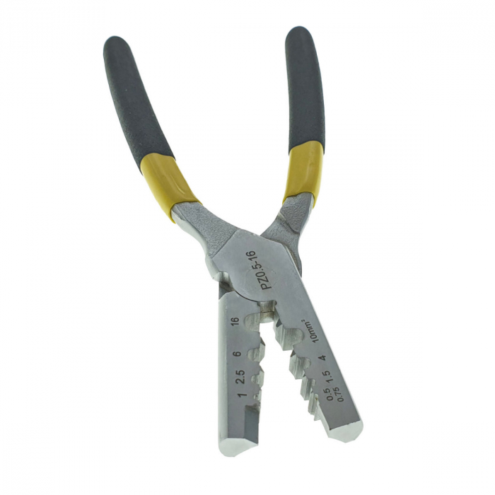 Cleste de sertizare, lungime 220mm, pentru conectori electrici PZ 0.5 - 16mm2 , cu maner izolat [6]