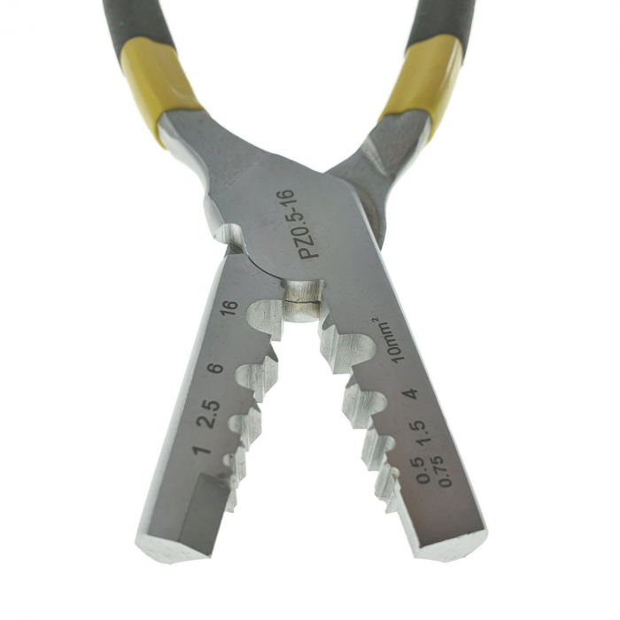 Cleste de sertizare, lungime 220mm, pentru conectori electrici PZ 0.5 - 16mm2 , cu maner izolat [2]