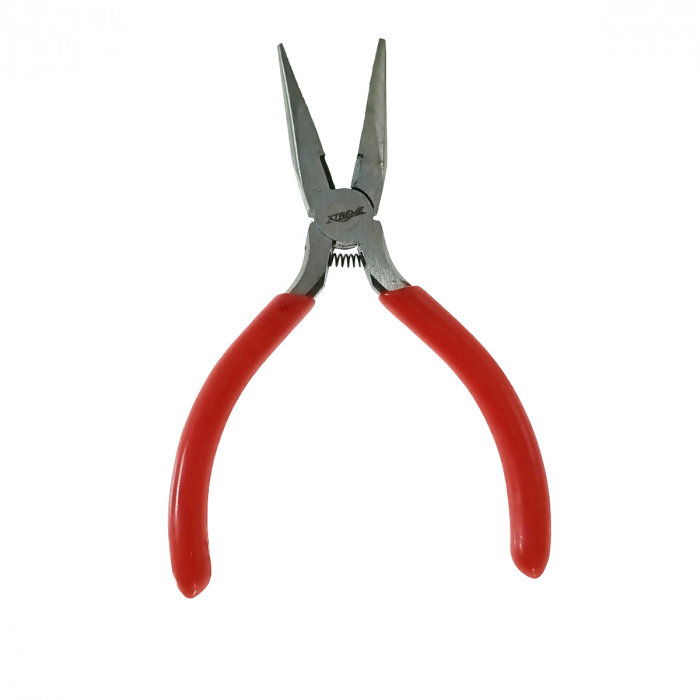 Cleste drept cu varf lung, cu arc, Xtreme 00555, 150mm, suprafata de prindere zimtata, rosu [2]