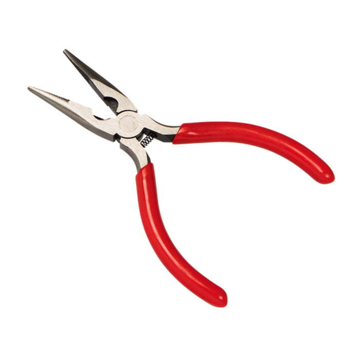 Cleste drept cu varf lung, cu arc, Xtreme 00555, 150mm, suprafata de prindere zimtata, rosu [1]