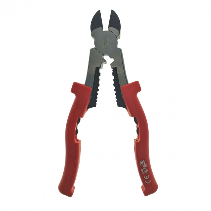 Cleste multifunctional cu taiere laterala si dezizolare cabluri, lungime 205mm, manere ergonomice [5]