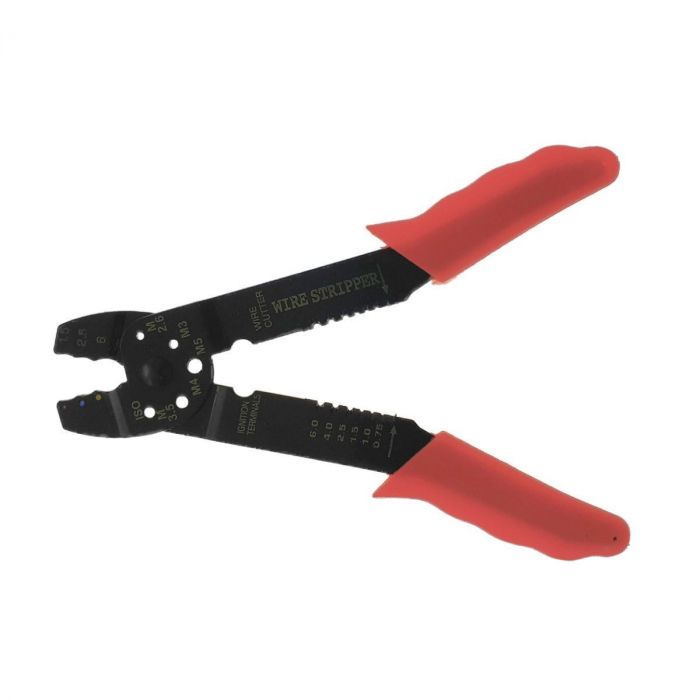 Cleste pentru dezizolat si sertizat, FS12846, cu manson din plastic rosu [3]