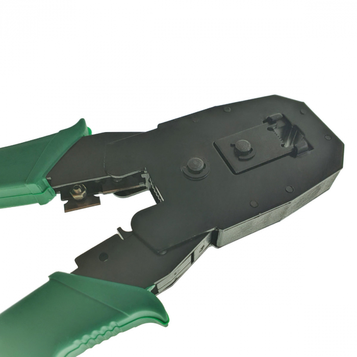 Cleste sertizare mufe RJ45 8p8c , RJ12 6p6c , RJ 11 4p4c , cu cutter fire, pentru cablare internet si telefon [3]