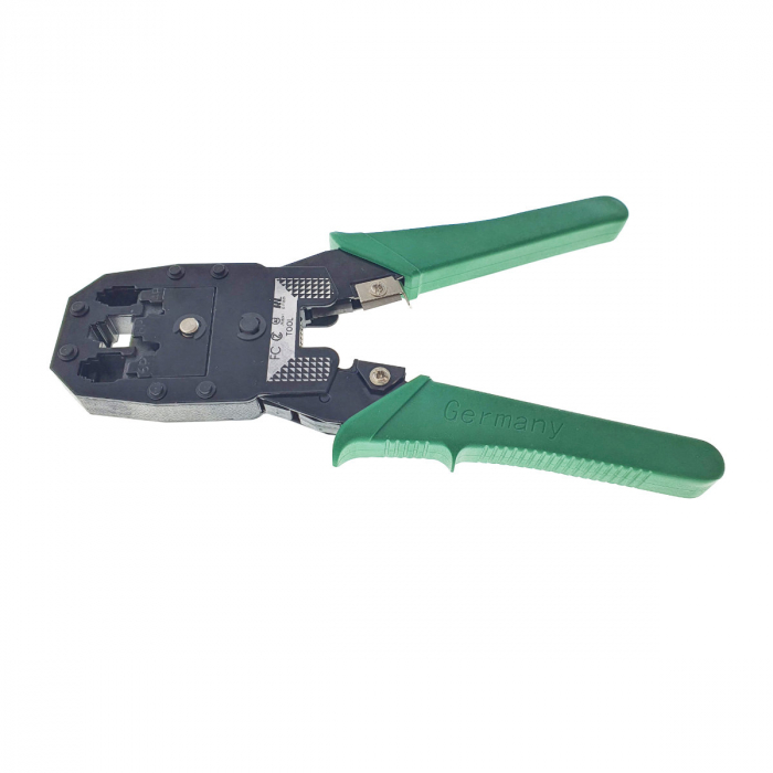 Cleste sertizare pentru mufe RJ45 8p8c, RJ12 6p6c, RJ 11 4p4c, cablare internet si telefon si cutter fire [4]