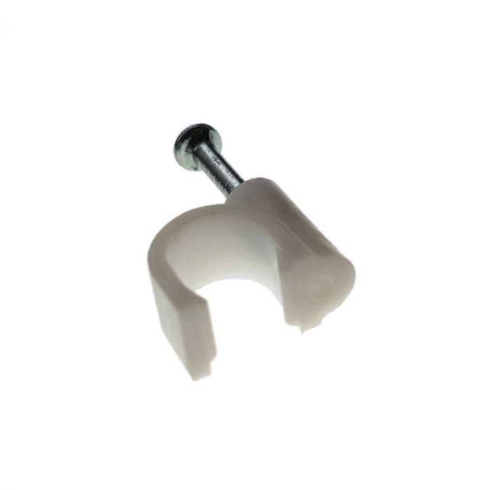 Clip pentru cabluri,7mm, organizare si ghidaj, alb, set 100 buc [2]