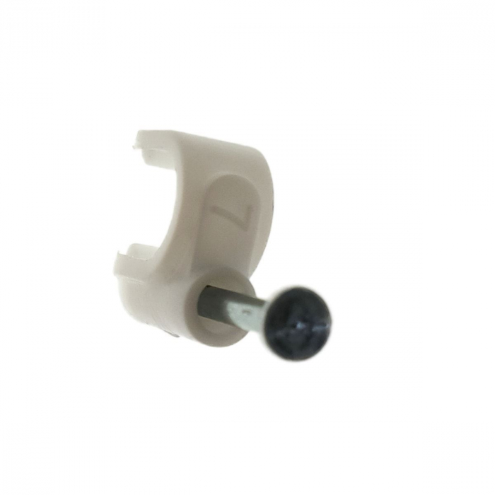 Clip pentru cabluri,7mm, organizare si ghidaj, alb, set 100 buc [3]