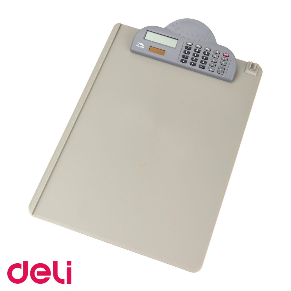 Clipboard A4 profesional Deli cu calculator integrat 8 digiti si suport stilou, pentru birou [4]