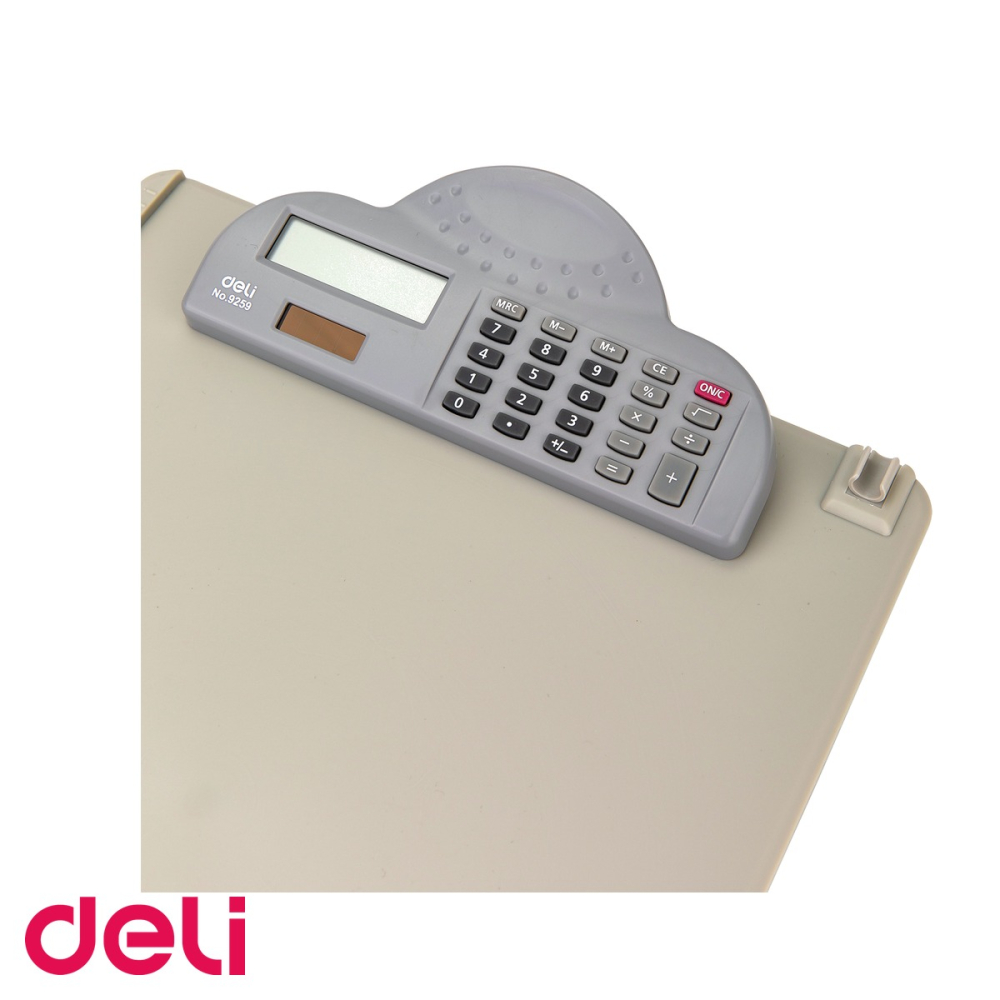 Clipboard A4 profesional Deli cu calculator integrat 8 digiti si suport stilou, pentru birou [5]