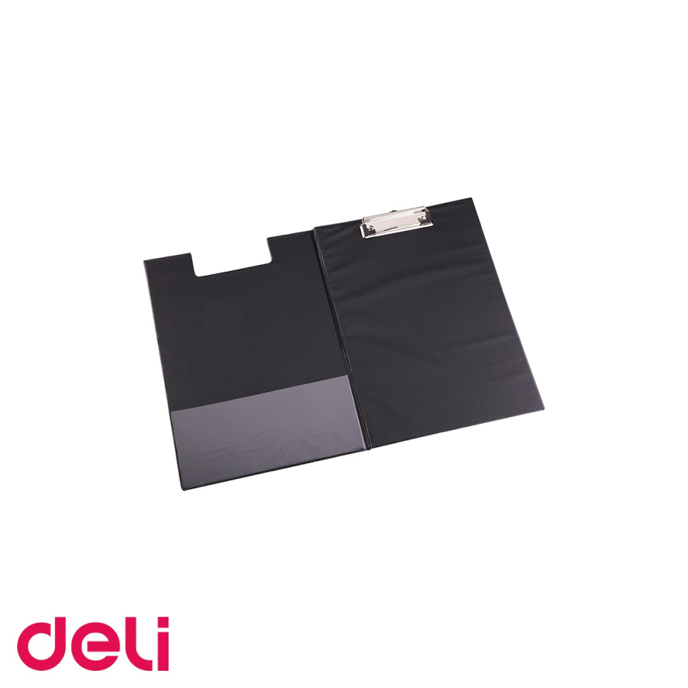 Clipboard dublu Deli, format A4, din carton plastifiat, cu buzunar interior, negru [4]