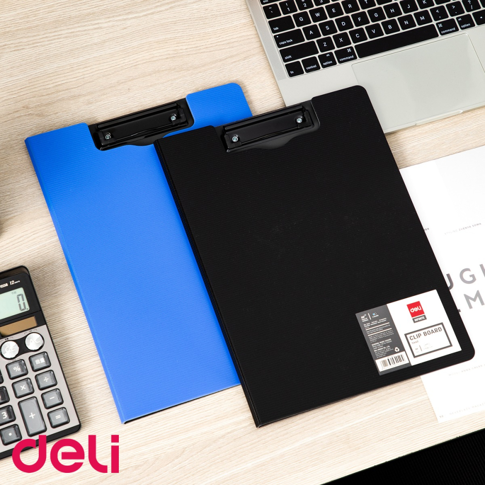 Clipboard dublu Deli, model 5440, cu spuma protectoare, negru/alb asortate, pentru birou si teren [5]