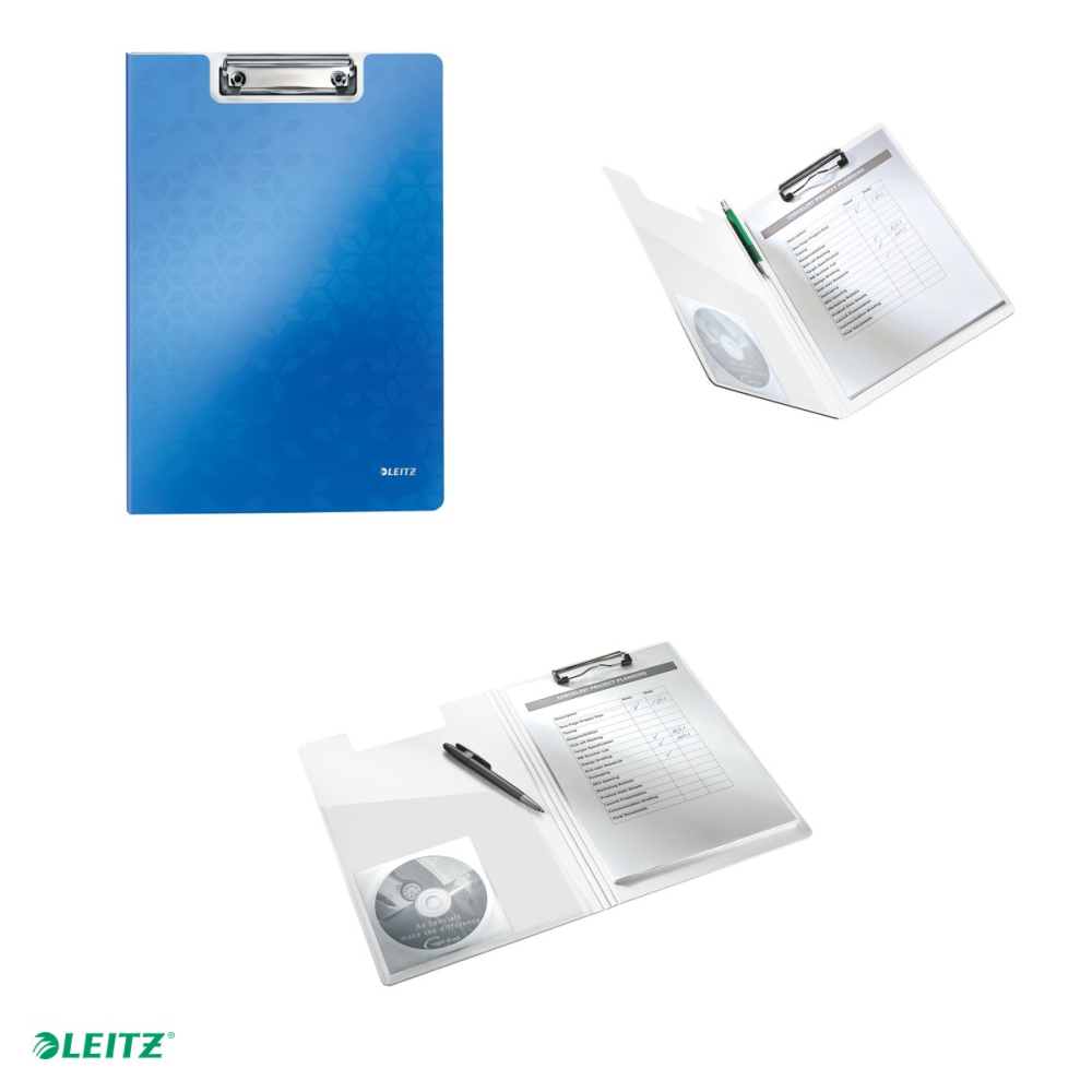 Clipboard Leitz WOW, dublu, polyfoam, A4, capacitate 100 coli, albastru [4]