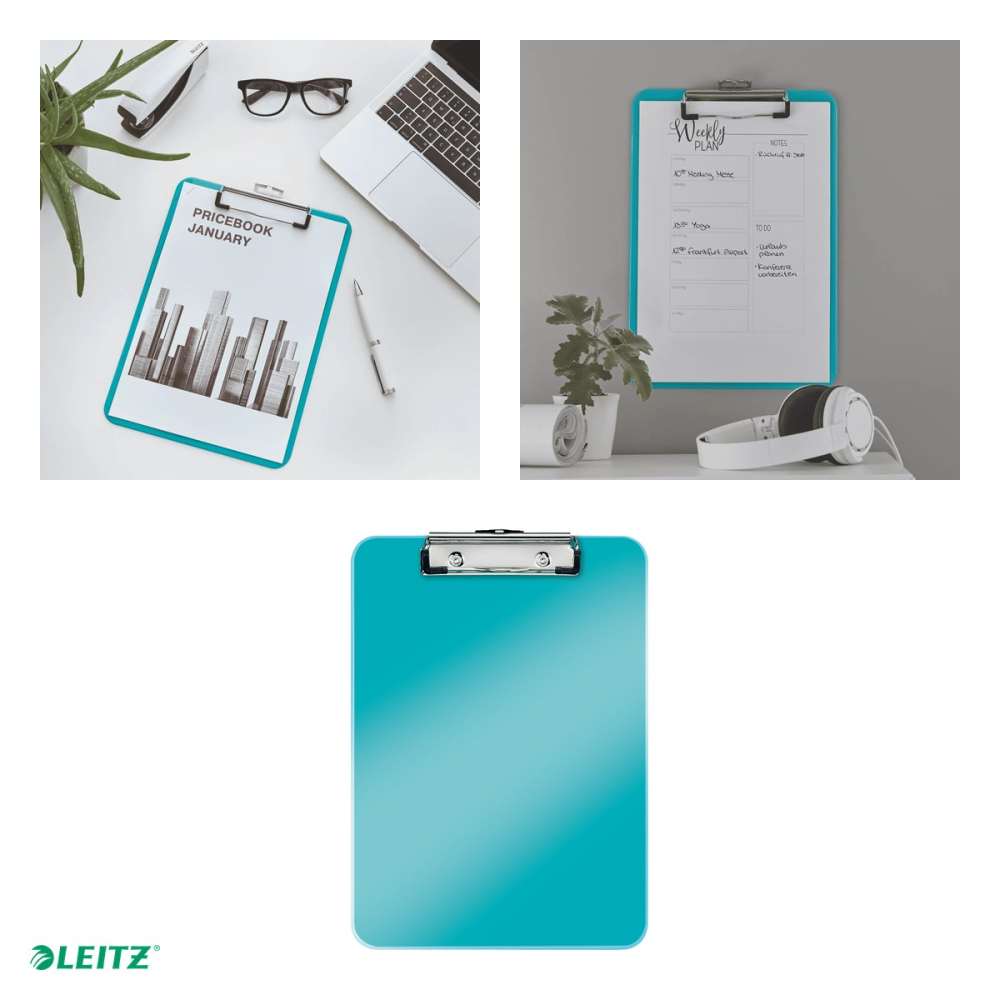 Clipboard Leitz WOW, simplu, PS, A4, capacitate 100 coli, turcoaz [4]