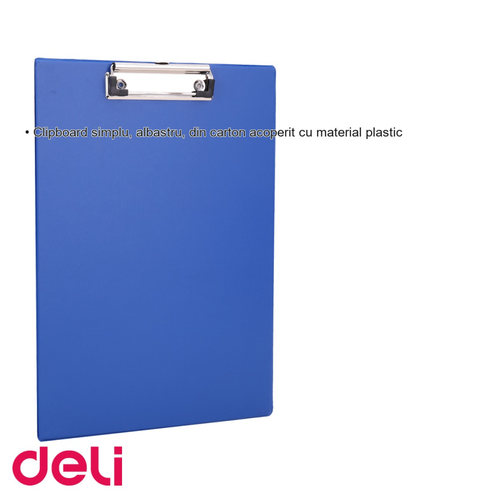 Clipboard simplu Deli, format A4, albastru, din carton plastifiat, pentru birou si scoala [3]