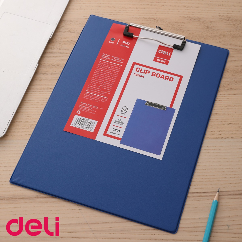 Clipboard simplu Deli, format A4, albastru, din carton plastifiat, pentru birou si scoala [5]