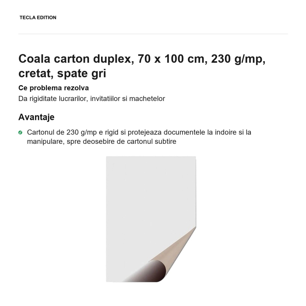Coala carton duplex, 70 x 100 cm, 230 g/mp, cretat, spate gri [2]