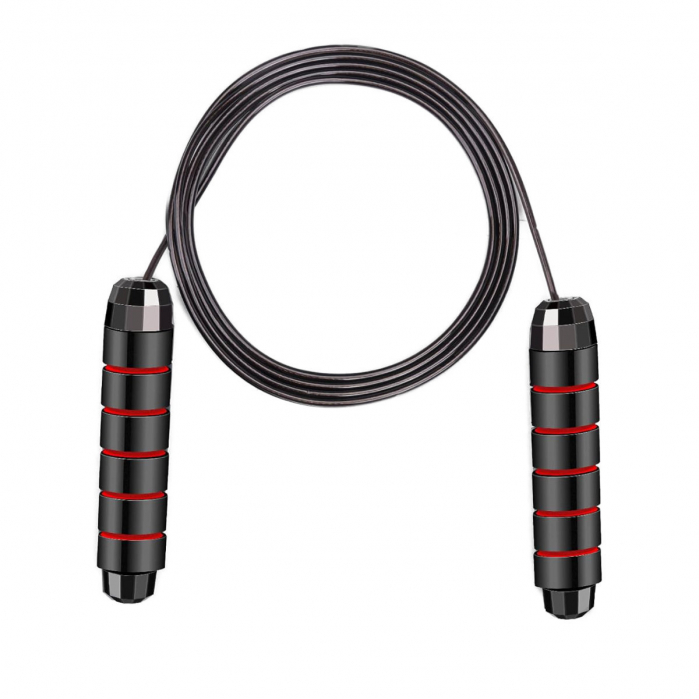 Coarda de sarit reglabila, lungime 270 cm, cu manere de 15.5 x 3 cm din spuma moale, cu sistem de rulmenti, pentru exercitii aerobice [2]