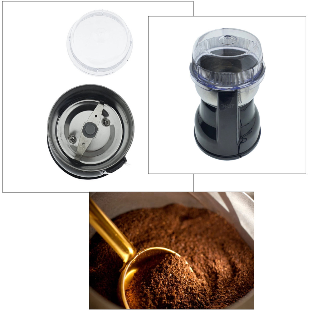 Coffee Grinder Cu Lama, Negru, pentru Cafea Proaspata Macinata, Utilizare Versatila la Espresso, Filtru, Ibric si Condimente, cu Functie Puls si Design Compact, 91517 [2]