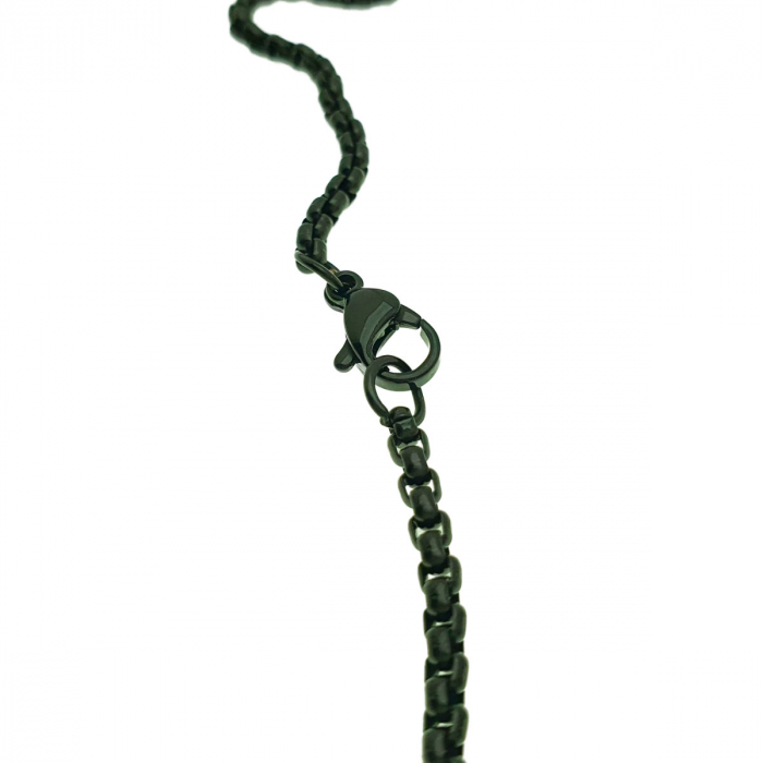 Colier cu pandativ medalion, talisman design simbolic Sigiliul Celor Sapte Arhangheli, SN-01B, din otel inoxidabil, negru [4]
