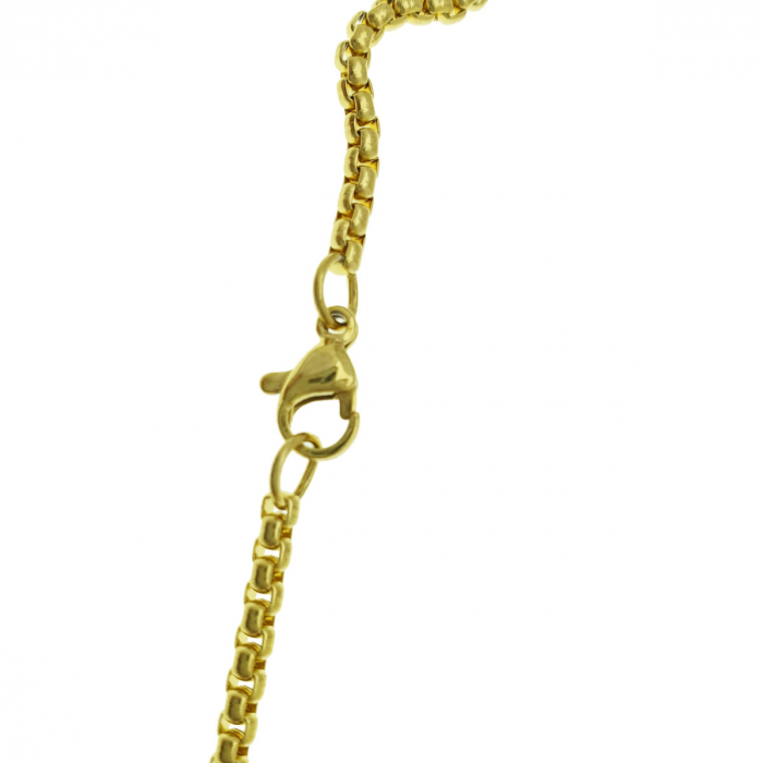 Colier cu pandativ medalion, talisman design simbolic Sigiliul Celor Sapte Arhangheli, SN-01G, din otel inoxidabil, auriu [7]